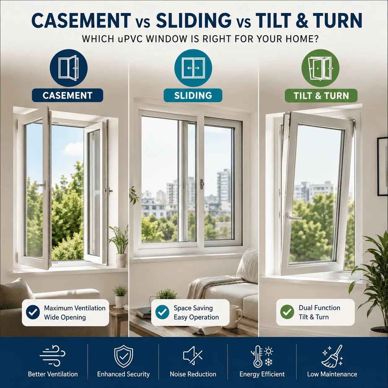 Casement vs Sliding vs Tilt & Turn uPVC Windows